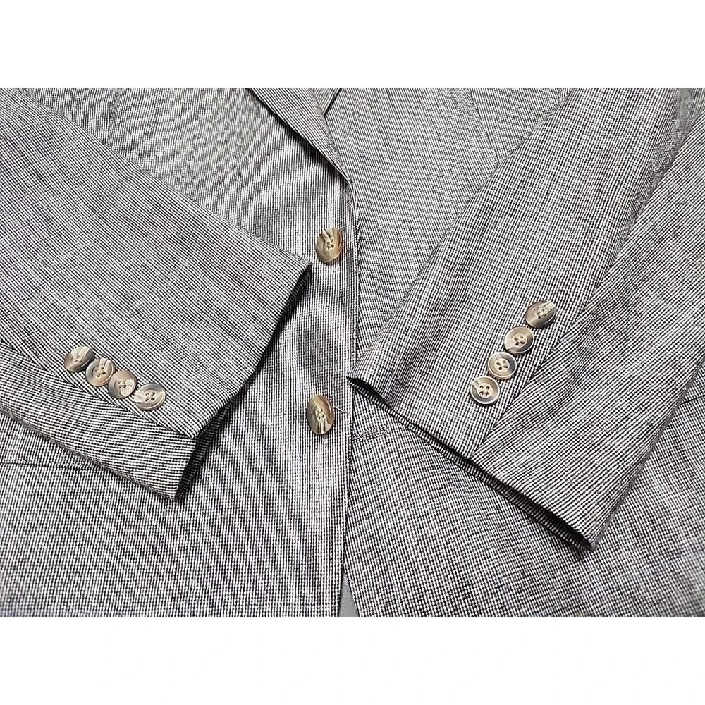 Vtg CHAPS By Ralph Lauren Wool Gray Blue Blazer Jacket 44R USA‎ Windowpane